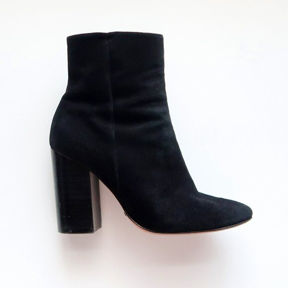 SCHUTZ Ravan Black Suede Leather Block Heel Ankle Boots / Booties Size 7.5 - Picture 9 of 16